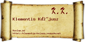 Klementis Kájusz névjegykártya